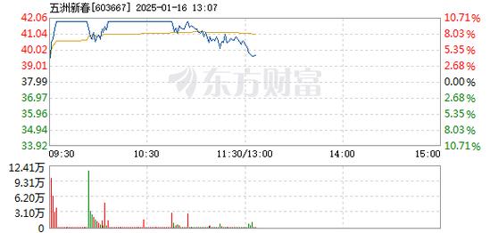 五洲新春1月20日快速回调