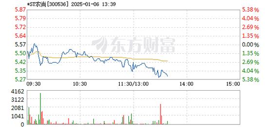 -ST农尚1月20日盘中涨幅达5%