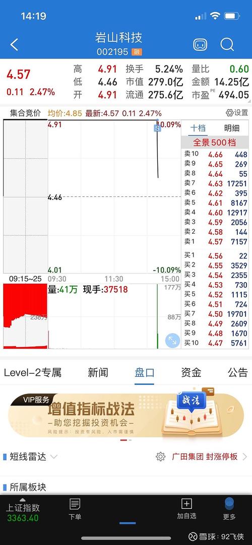 皇庭国际1月21日快速上涨